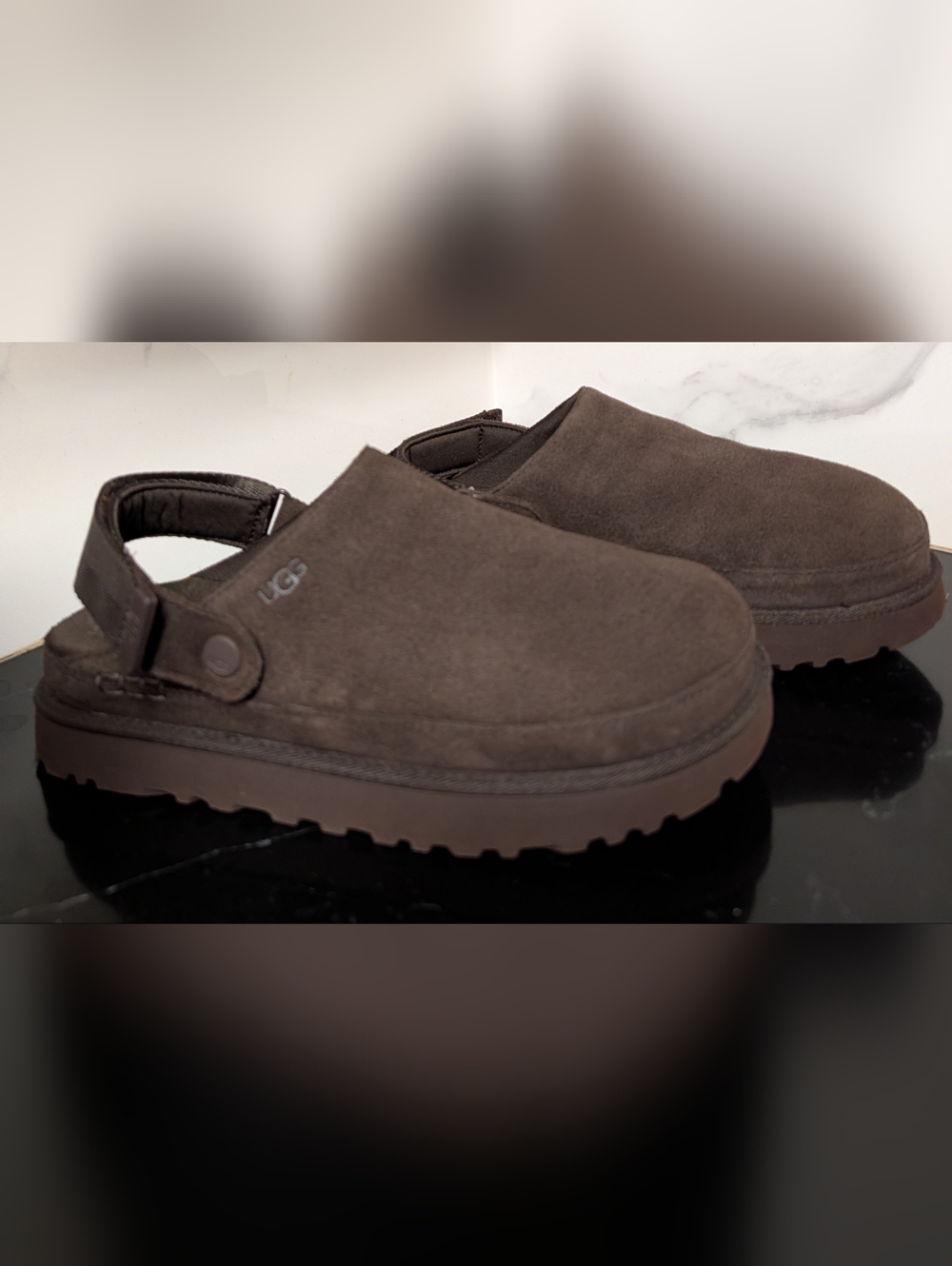  UGG® Goldenstar Clog - Dusted Cocoa Suede Slip-Ons Wmn's Size 10 Used Exc - Picture 5 of 12